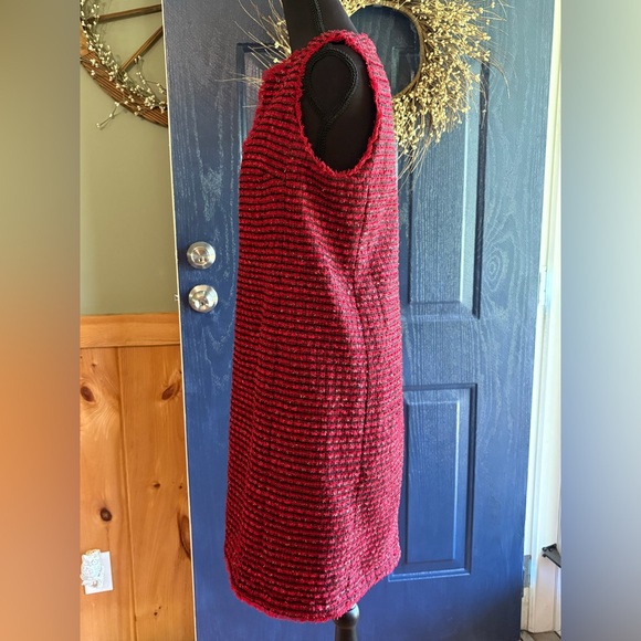 Ann Taylor Textured Red Midi Dress - Picture 3 of 15